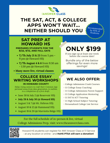 Howard HS summer flyer